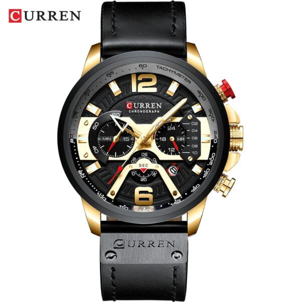 Curren 8329 Preto com Dourado